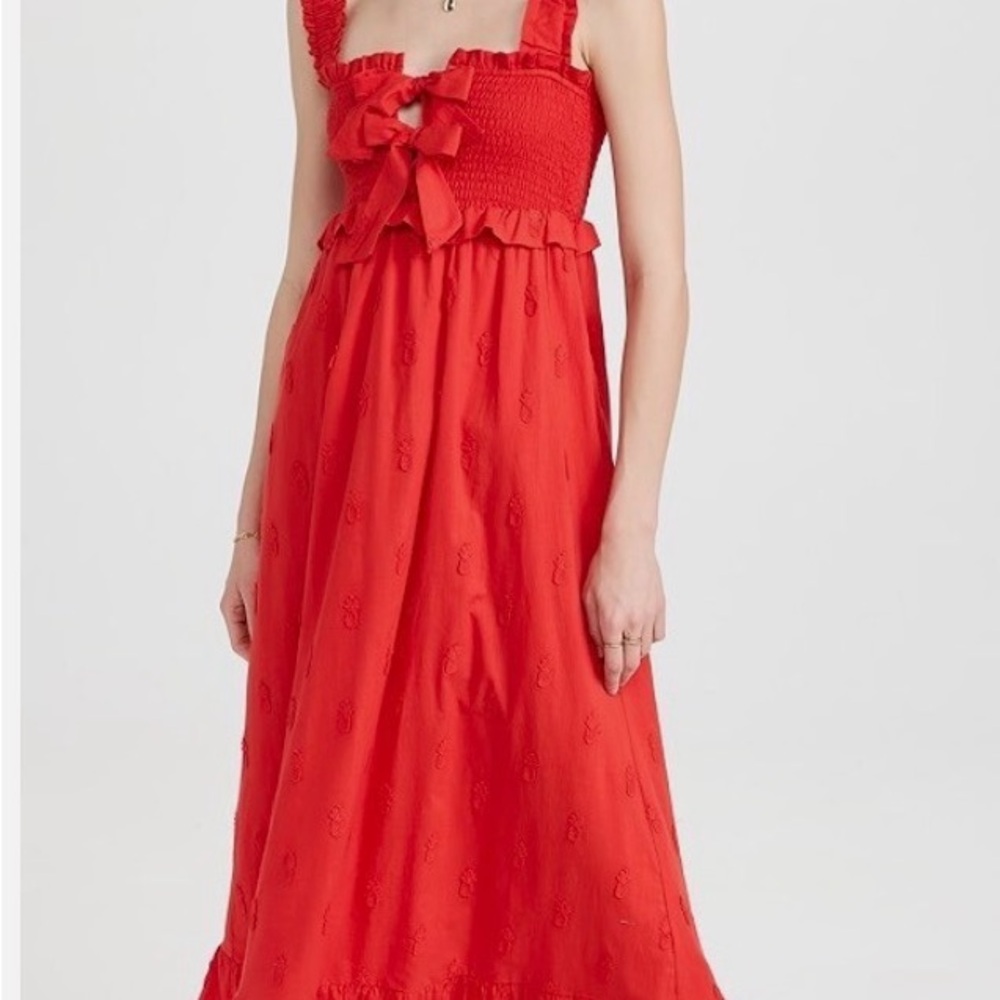 FARM Rio Vibrant Red Pineapple Maxi Dress- Size S